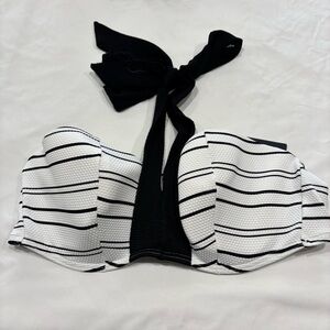 Figleaves NWT underwire Almalfi halter swimsuit top black & white size 36D